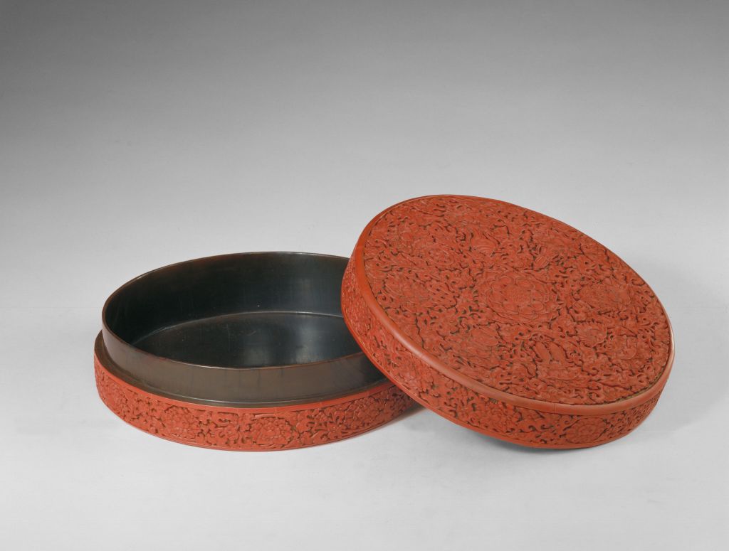 图片[2]-Round box with eight auspicious patterns on red lotus-China Archive